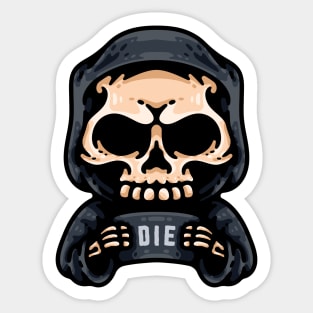 Grim Reaper Holding Sign Sticker